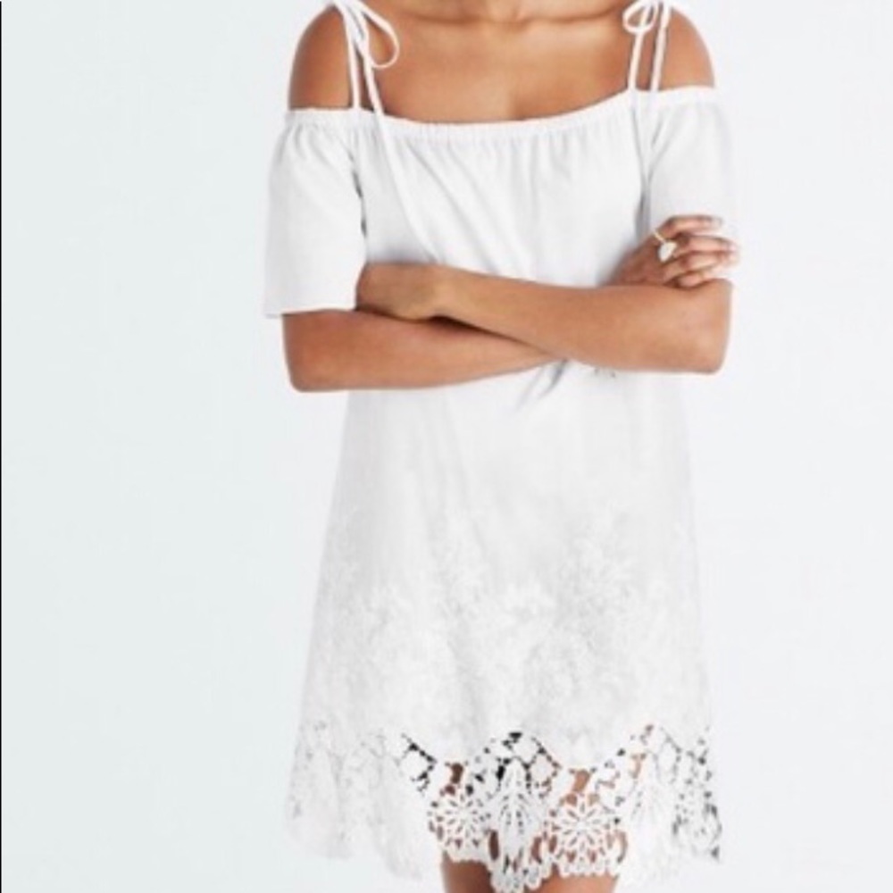 Madewell Off Shoulder Dress with Lace Detailing